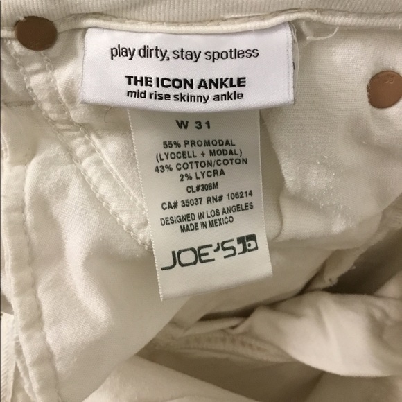 Joe’s “The Ankle” distressed white jeans - Picture 4 of 6